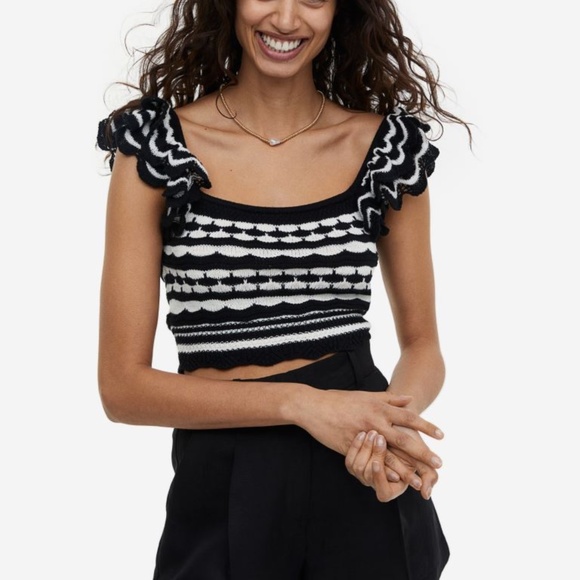H&M Crochet Look Crop Top - Picture 6 of 10